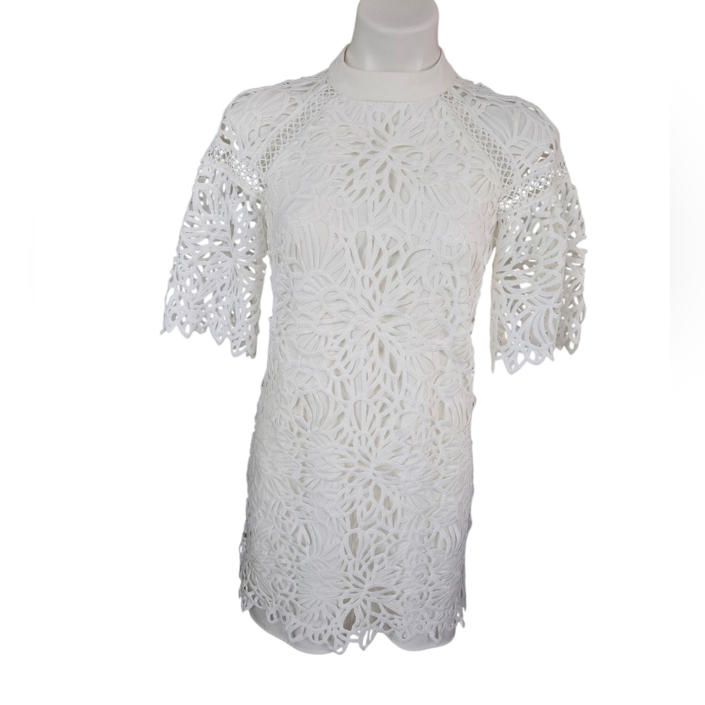 Laundry By Shelli Segal White Lace Mini Dress - Picture 3 of 5